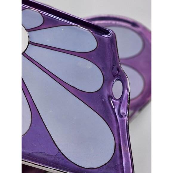 Flower Power Art Deco Atlas China Czechoslovakia Decorative Dish Pair Boho Retro - Picture 5 of 13